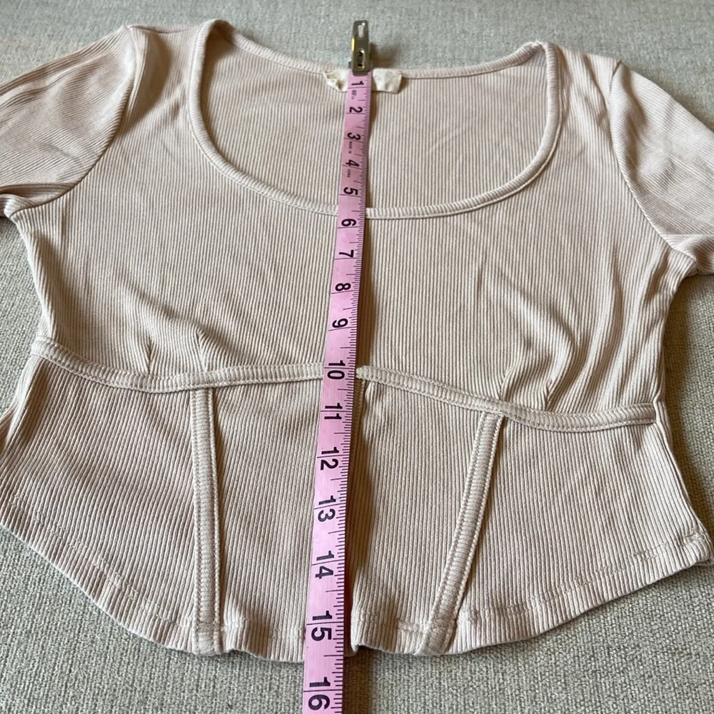 Altar'd State corset style top, cream color, size M, w/ long sleeves. - Picture 7 of 9